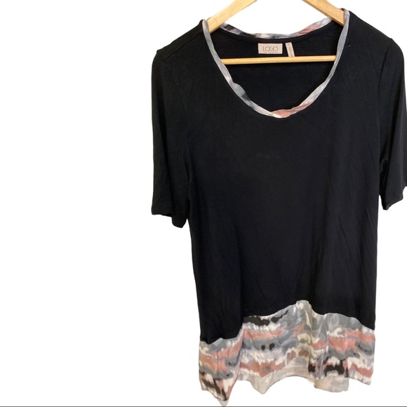 LOGO Lori Goldstein Watercolor Hem Tunic Top